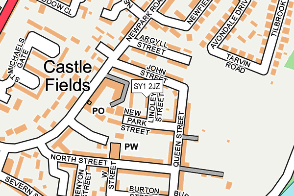 SY1 2JZ map - OS OpenMap – Local (Ordnance Survey) SY1 2JZ map - OS OpenMap – Local (Ordnance Survey)