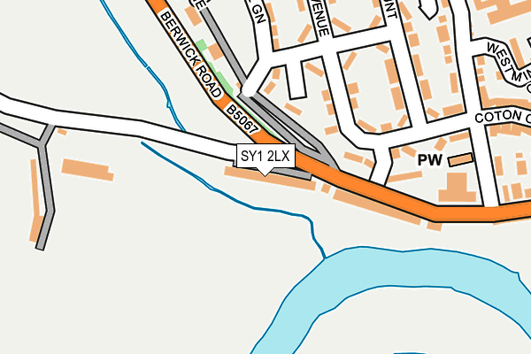 SY1 2LX map - OS OpenMap – Local (Ordnance Survey) SY1 2LX map - OS OpenMap – Local (Ordnance Survey)