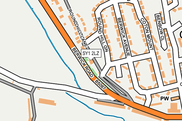 SY1 2LZ map - OS OpenMap – Local (Ordnance Survey) SY1 2LZ map - OS OpenMap – Local (Ordnance Survey)