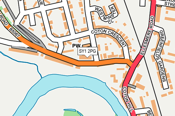 SY1 2PG map - OS OpenMap – Local (Ordnance Survey) SY1 2PG map - OS OpenMap – Local (Ordnance Survey)