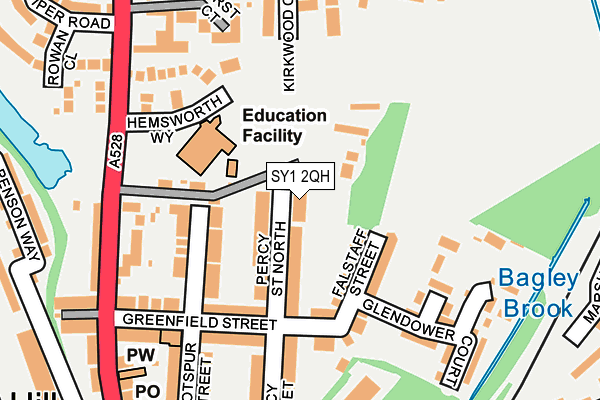 SY1 2QH map - OS OpenMap – Local (Ordnance Survey) SY1 2QH map - OS OpenMap – Local (Ordnance Survey)
