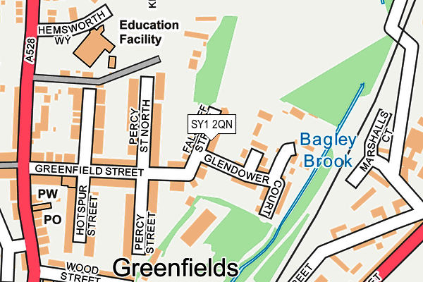 SY1 2QN map - OS OpenMap – Local (Ordnance Survey) SY1 2QN map - OS OpenMap – Local (Ordnance Survey)