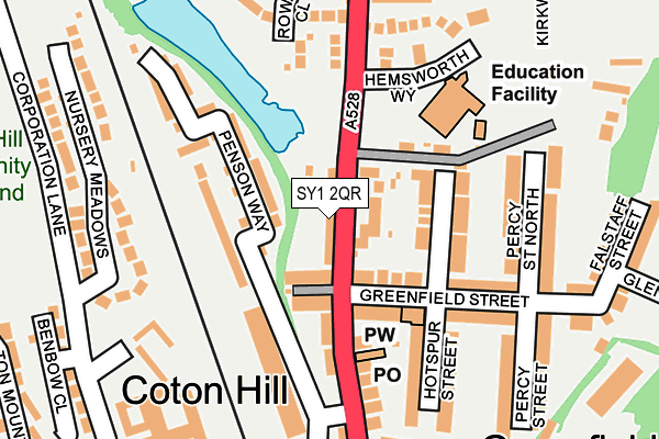 SY1 2QR map - OS OpenMap – Local (Ordnance Survey)