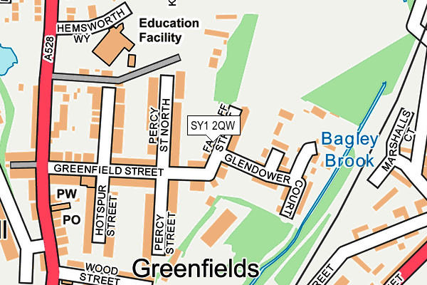 SY1 2QW map - OS OpenMap – Local (Ordnance Survey) SY1 2QW map - OS OpenMap – Local (Ordnance Survey)