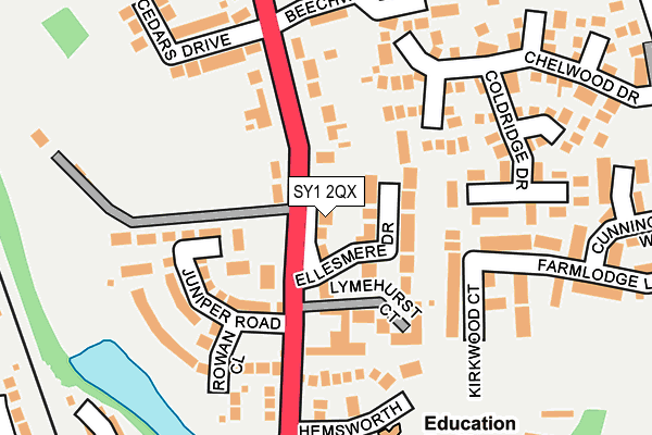 SY1 2QX map - OS OpenMap – Local (Ordnance Survey) SY1 2QX map - OS OpenMap – Local (Ordnance Survey)