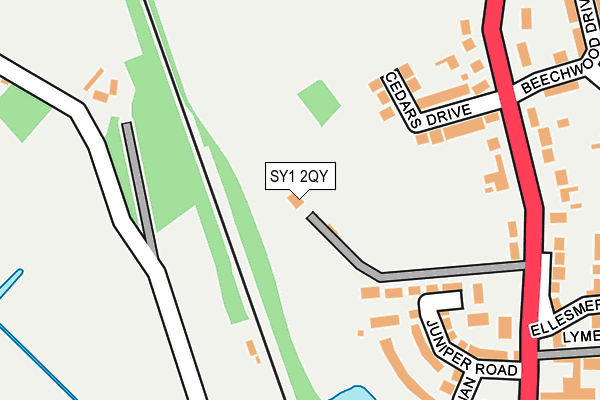 SY1 2QY map - OS OpenMap – Local (Ordnance Survey) SY1 2QY map - OS OpenMap – Local (Ordnance Survey)