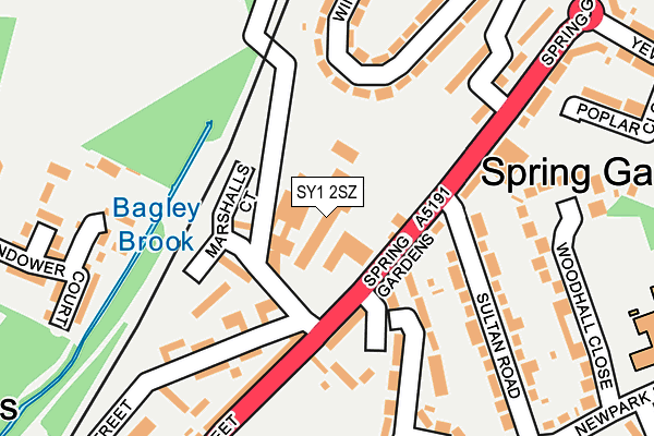 SY1 2SZ map - OS OpenMap – Local (Ordnance Survey) SY1 2SZ map - OS OpenMap – Local (Ordnance Survey)