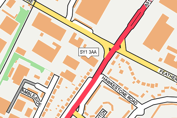 SY1 3AA map - OS OpenMap – Local (Ordnance Survey)