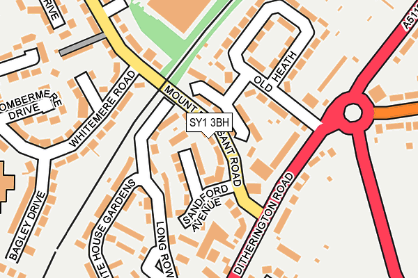 SY1 3BH map - OS OpenMap – Local (Ordnance Survey) SY1 3BH map - OS OpenMap – Local (Ordnance Survey)