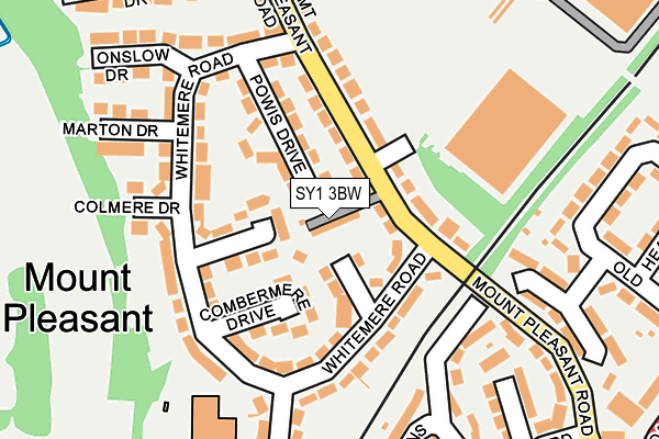 SY1 3BW map - OS OpenMap – Local (Ordnance Survey) SY1 3BW map - OS OpenMap – Local (Ordnance Survey)