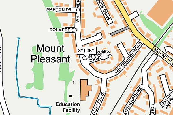 SY1 3BY map - OS OpenMap – Local (Ordnance Survey)