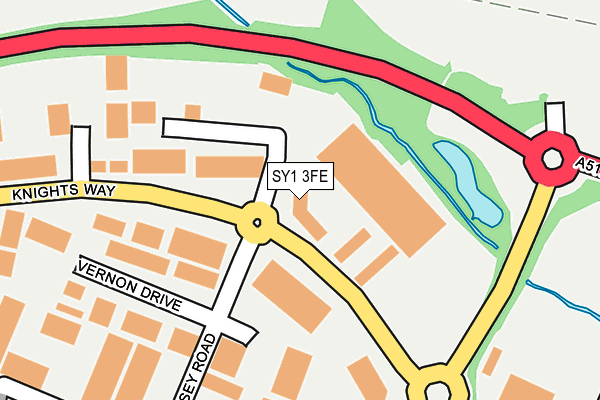 SY1 3FE map - OS OpenMap – Local (Ordnance Survey) SY1 3FE map - OS OpenMap – Local (Ordnance Survey)
