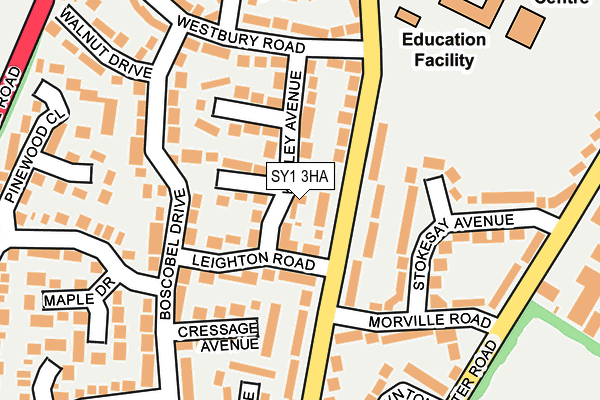 SY1 3HA map - OS OpenMap – Local (Ordnance Survey) SY1 3HA map - OS OpenMap – Local (Ordnance Survey)