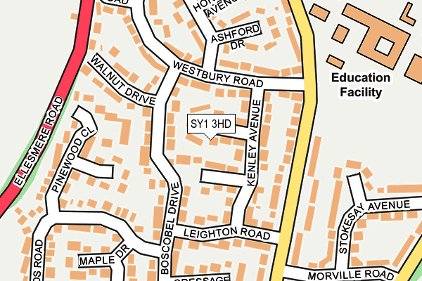 SY1 3HD map - OS OpenMap – Local (Ordnance Survey) SY1 3HD map - OS OpenMap – Local (Ordnance Survey)