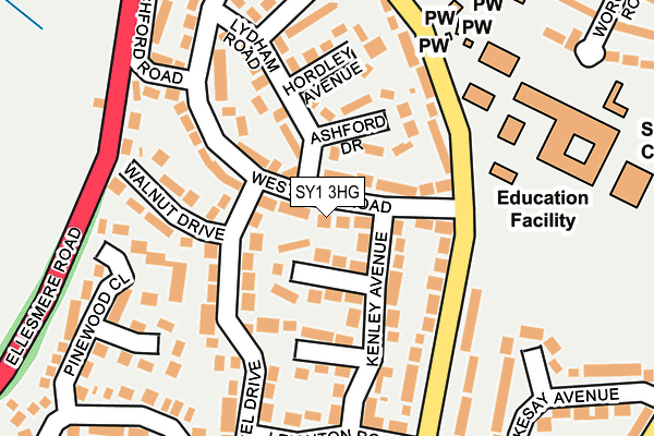 SY1 3HG map - OS OpenMap – Local (Ordnance Survey) SY1 3HG map - OS OpenMap – Local (Ordnance Survey)