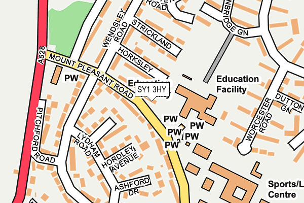 SY1 3HY map - OS OpenMap – Local (Ordnance Survey) SY1 3HY map - OS OpenMap – Local (Ordnance Survey)