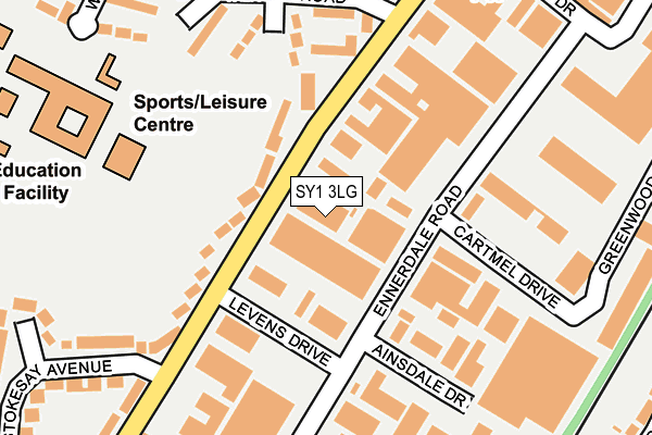 SY1 3LG map - OS OpenMap – Local (Ordnance Survey) SY1 3LG map - OS OpenMap – Local (Ordnance Survey)