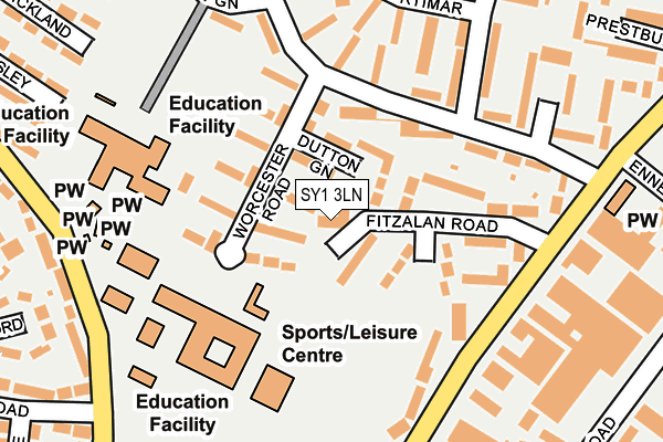 SY1 3LN map - OS OpenMap – Local (Ordnance Survey) SY1 3LN map - OS OpenMap – Local (Ordnance Survey)