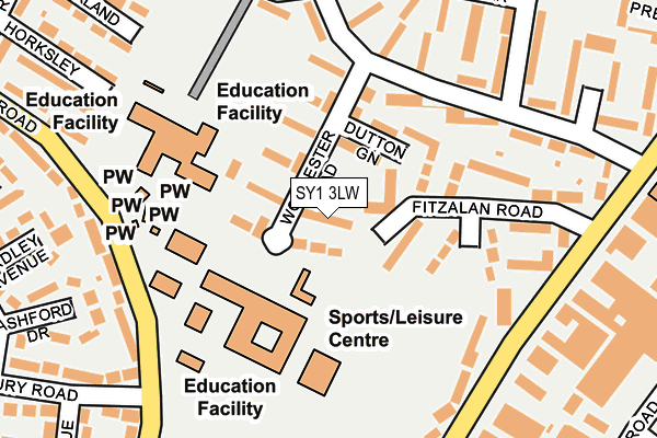 SY1 3LW map - OS OpenMap – Local (Ordnance Survey) SY1 3LW map - OS OpenMap – Local (Ordnance Survey)