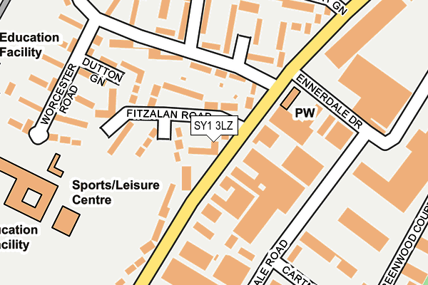 SY1 3LZ map - OS OpenMap – Local (Ordnance Survey) SY1 3LZ map - OS OpenMap – Local (Ordnance Survey)