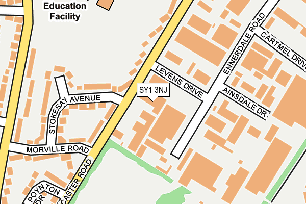 SY1 3NJ map - OS OpenMap – Local (Ordnance Survey) SY1 3NJ map - OS OpenMap – Local (Ordnance Survey)