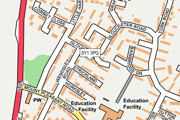 SY1 3PQ map - OS OpenMap – Local (Ordnance Survey) SY1 3PQ map - OS OpenMap – Local (Ordnance Survey)