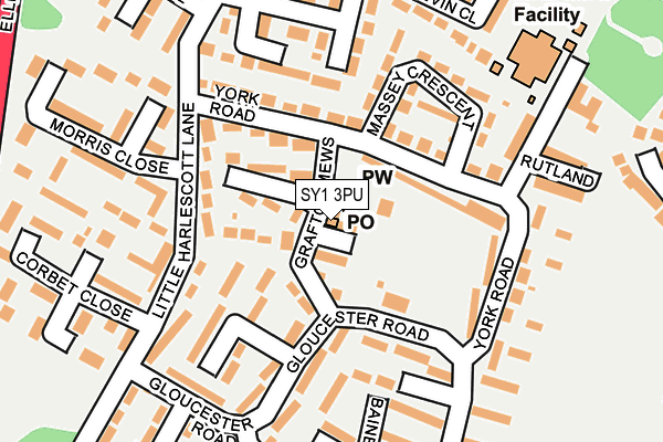 SY1 3PU map - OS OpenMap – Local (Ordnance Survey) SY1 3PU map - OS OpenMap – Local (Ordnance Survey)