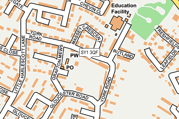 SY1 3QF map - OS OpenMap – Local (Ordnance Survey) SY1 3QF map - OS OpenMap – Local (Ordnance Survey)