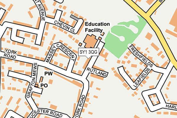 SY1 3QG map - OS OpenMap – Local (Ordnance Survey)