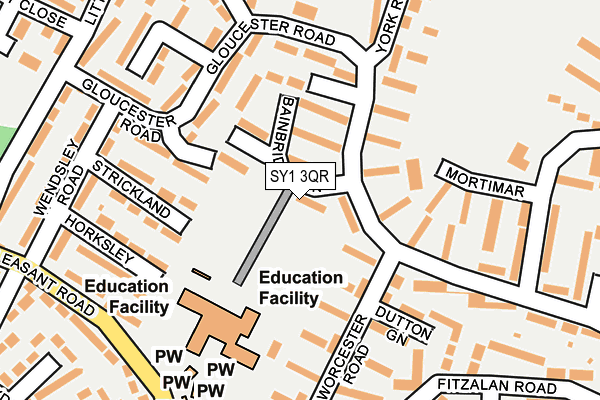 SY1 3QR map - OS OpenMap – Local (Ordnance Survey)