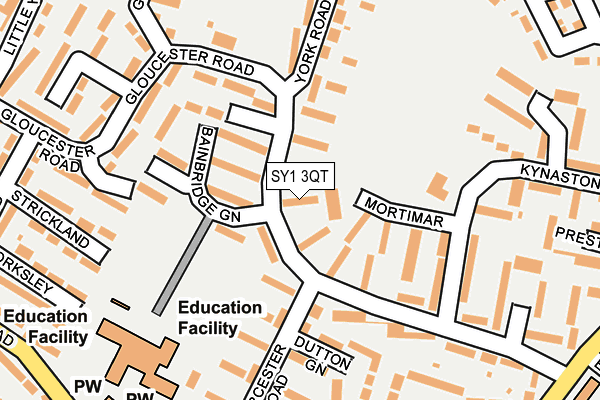SY1 3QT map - OS OpenMap – Local (Ordnance Survey) SY1 3QT map - OS OpenMap – Local (Ordnance Survey)