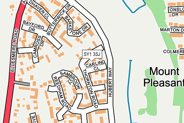 SY1 3SJ map - OS OpenMap – Local (Ordnance Survey) SY1 3SJ map - OS OpenMap – Local (Ordnance Survey)