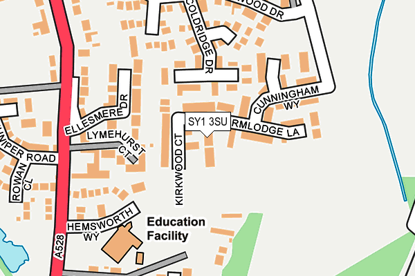 SY1 3SU map - OS OpenMap – Local (Ordnance Survey) SY1 3SU map - OS OpenMap – Local (Ordnance Survey)