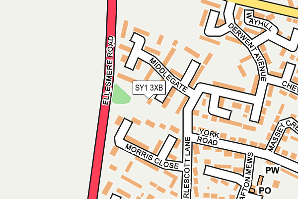SY1 3XB map - OS OpenMap – Local (Ordnance Survey) SY1 3XB map - OS OpenMap – Local (Ordnance Survey)