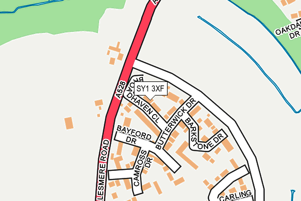 SY1 3XF map - OS OpenMap – Local (Ordnance Survey) SY1 3XF map - OS OpenMap – Local (Ordnance Survey)
