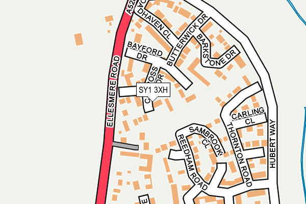 SY1 3XH map - OS OpenMap – Local (Ordnance Survey) SY1 3XH map - OS OpenMap – Local (Ordnance Survey)