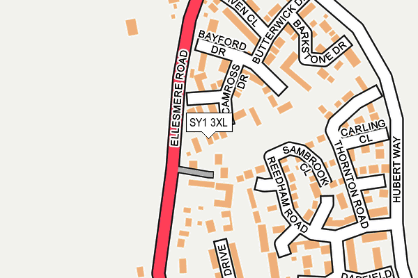 SY1 3XL map - OS OpenMap – Local (Ordnance Survey) SY1 3XL map - OS OpenMap – Local (Ordnance Survey)