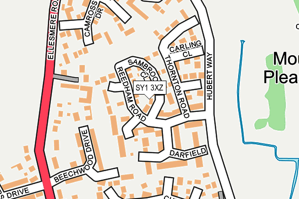 SY1 3XZ map - OS OpenMap – Local (Ordnance Survey) SY1 3XZ map - OS OpenMap – Local (Ordnance Survey)
