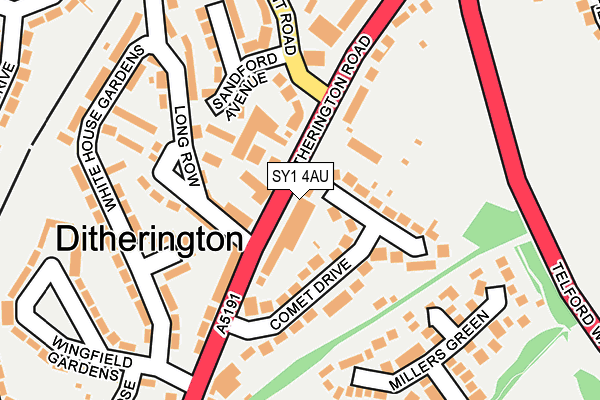 SY1 4AU map - OS OpenMap – Local (Ordnance Survey) SY1 4AU map - OS OpenMap – Local (Ordnance Survey)
