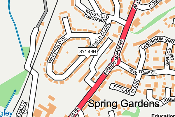 SY1 4BH map - OS OpenMap – Local (Ordnance Survey) SY1 4BH map - OS OpenMap – Local (Ordnance Survey)