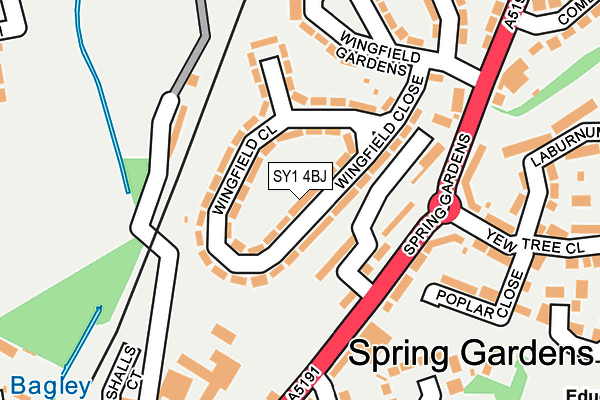 SY1 4BJ map - OS OpenMap – Local (Ordnance Survey) SY1 4BJ map - OS OpenMap – Local (Ordnance Survey)