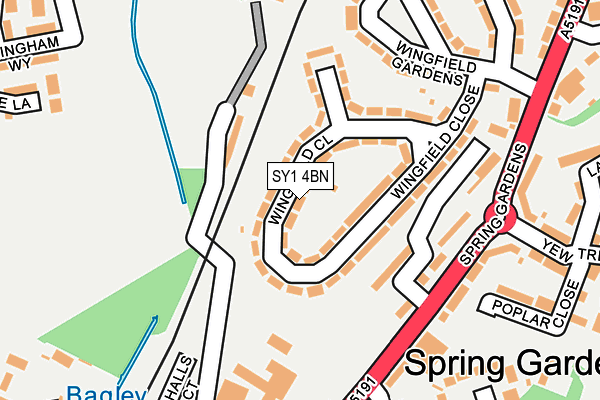 SY1 4BN map - OS OpenMap – Local (Ordnance Survey) SY1 4BN map - OS OpenMap – Local (Ordnance Survey)