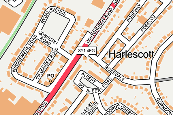 SY1 4EG map - OS OpenMap – Local (Ordnance Survey) SY1 4EG map - OS OpenMap – Local (Ordnance Survey)