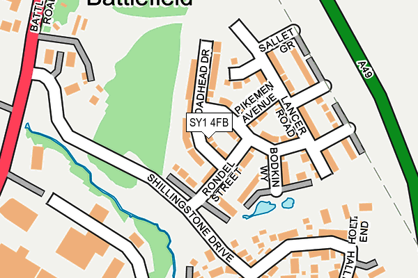 SY1 4FB map - OS OpenMap – Local (Ordnance Survey) SY1 4FB map - OS OpenMap – Local (Ordnance Survey)