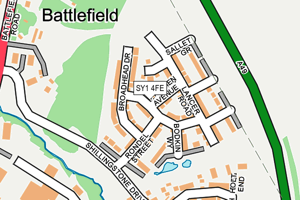 SY1 4FE map - OS OpenMap – Local (Ordnance Survey) SY1 4FE map - OS OpenMap – Local (Ordnance Survey)