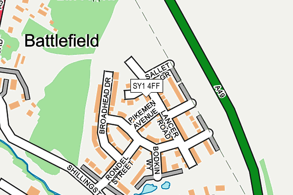SY1 4FF map - OS OpenMap – Local (Ordnance Survey) SY1 4FF map - OS OpenMap – Local (Ordnance Survey)