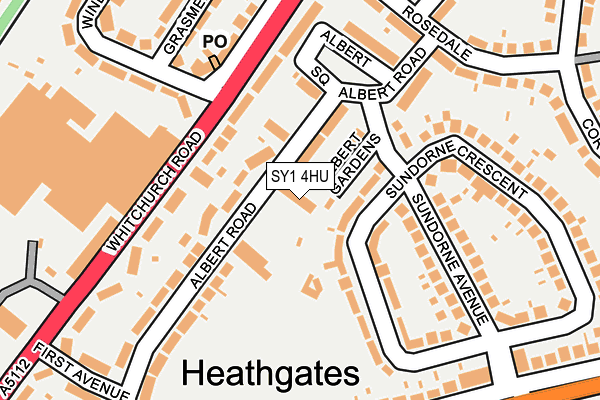 SY1 4HU map - OS OpenMap – Local (Ordnance Survey) SY1 4HU map - OS OpenMap – Local (Ordnance Survey)