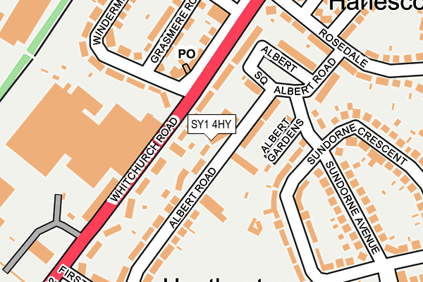SY1 4HY map - OS OpenMap – Local (Ordnance Survey) SY1 4HY map - OS OpenMap – Local (Ordnance Survey)