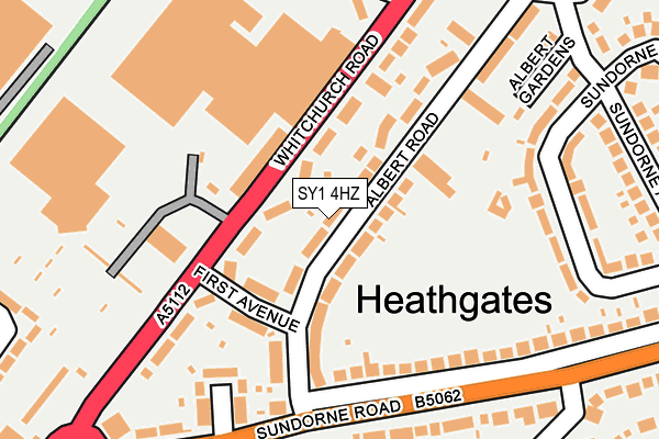 SY1 4HZ map - OS OpenMap – Local (Ordnance Survey)