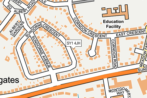 SY1 4JH map - OS OpenMap – Local (Ordnance Survey) SY1 4JH map - OS OpenMap – Local (Ordnance Survey)
